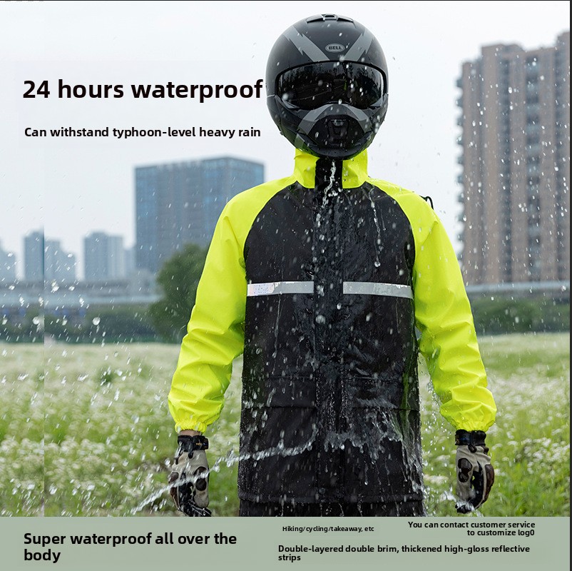 Two Piece Motorcycle Rain Suit - Cycling Commuter Rain Jacket 评论和价格